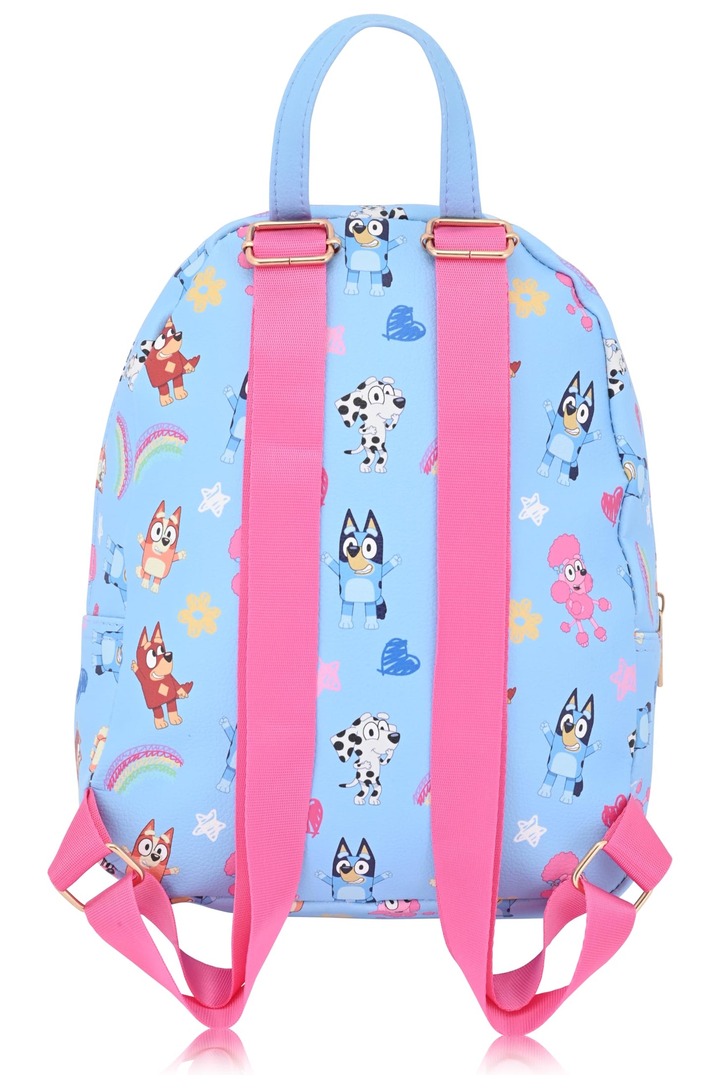 Fast Forward Bluey Backpack for Boys, Girls, Women, Men, Unisex | Cute PU Leather 10" Bluey Mini Backpack Purse Shoulder Purse | Bluey Bag and Bluey Accessories