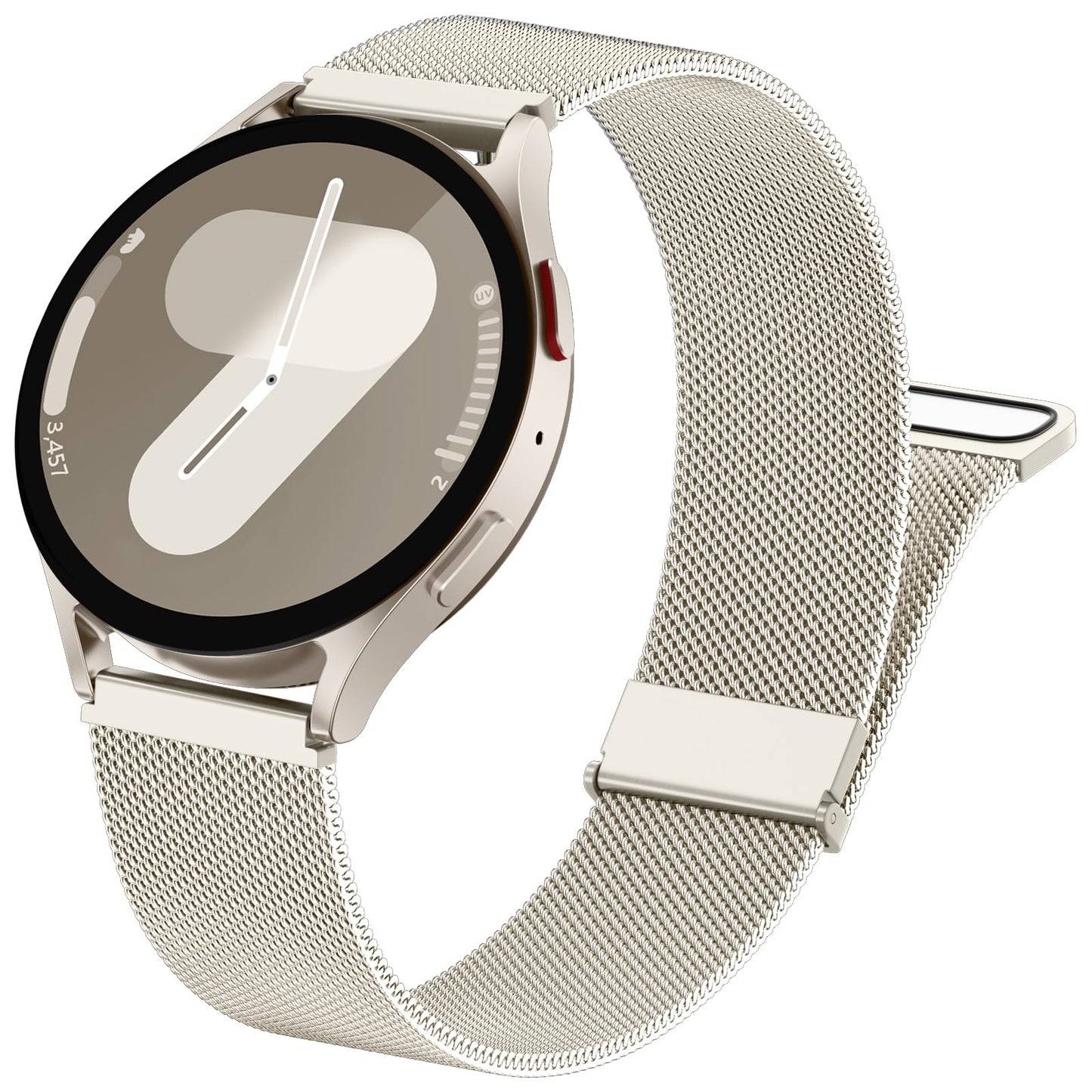 GEAK Metal Bands Compatible with Galaxy Watch 7 Band 6 5 4 FE Active 2 40mm 44mm/Galaxy 5 pro 45mm/Classic, 20mm Stainless Steel Milanese Mesh Loop Magnetic Strap for Samsung Watch Bands Women Men