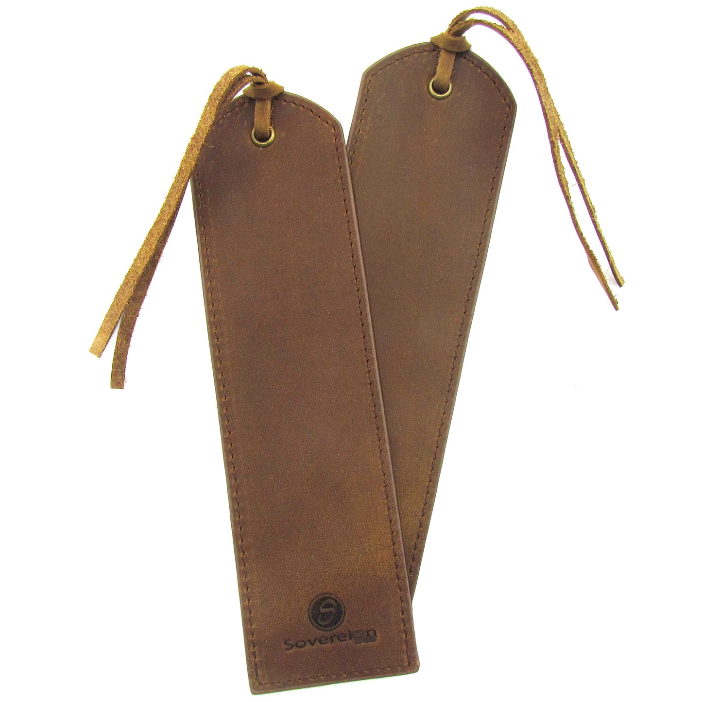 Leather Bookmarks for Men and Women | Quality Brown Mens Bookmark | 2 Smooth Handmade Leather Book Markers for Men Women Book Lovers Readers (7x2) Leather Gift | Sovereign-Gear