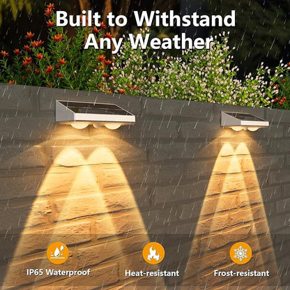NIORSUN Solar Fence Lights,12 Pack Solars Deck Light,Warm White Color,Outdoor Bulb Waterproof Led IP65,Power Patio Lamp with Lenses for Outside/Backyard/Railing/Yard（White）