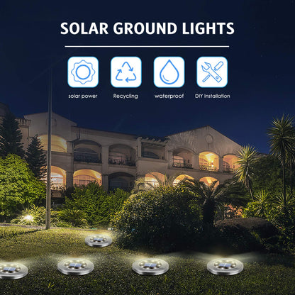 OULONGER Solar Lights Outdoor,12 Pack Solar Lights Outdoor Waterproof,Garden Ground Light Landscape Lighting for Outside Patio Pathway Yard Lawn Driveway Deck Step Walkway(White Light)