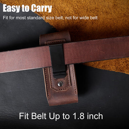 Tallywave Leather Multitool Sheath - Belt Clip Leather Multitool Holster - EDC Belt Organizer Multitool Pouch for Belt - Magnetic Closure Multitool Case, Darkbrown