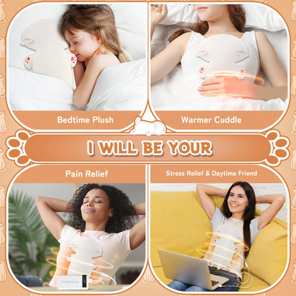 Electric Heating Pad for Period Cramps, Cuddly Soft 14" Capybara Plush with a Hot Soft Belly USB Powered, Menstrual Heating Pad Neck Shoulder Pain Relief, Gift for Women Daughter Wife