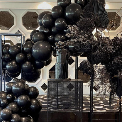 PartyWoo Black Balloons 140 pcs Different Sizes Pack of 18 12 10 5 Inch Matte Black Latex Balloon Arch Kit Garland for Graduation Halloween New Year Anniversary Birthday Party Decorations Black-Y18