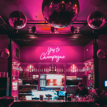 Kavaas Yes to Champagne Neon Sign 15" x 9.1", Neon Bar Signs for Home Bar Decor, Man Cave Pub Party - Best Gifts for Champagne Lover, Birthday, Christmas