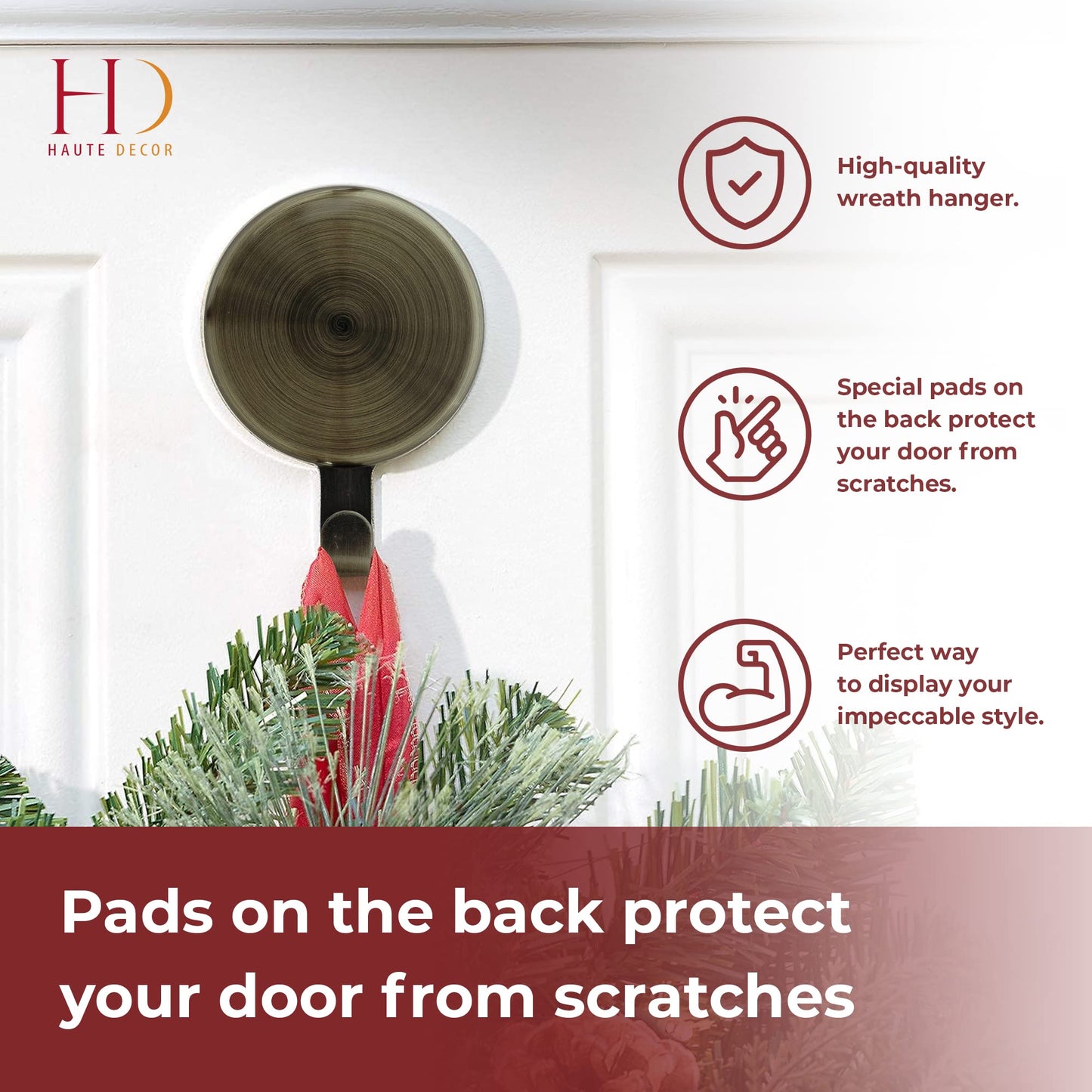 Haute Decor Attract Magnetic Hanger, 1 Pack - Strong Magnet Hook for Metal Doors and Surfaces