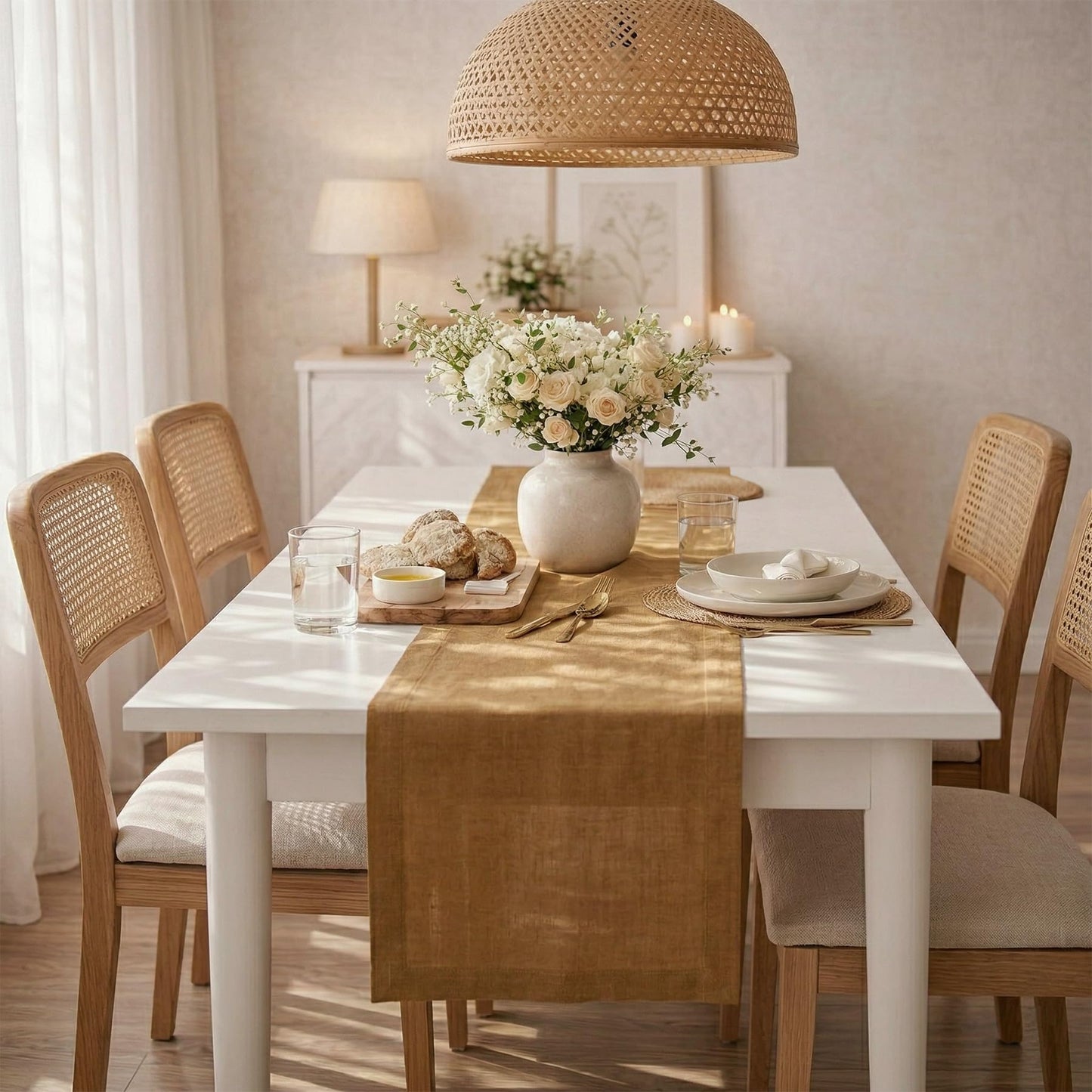 Solino Home Linen Table Runner 120 Inches Long - 100% Pure Linen Tobacco Brown Table Runner 14 x 120 Inch - Diana Medium Weight