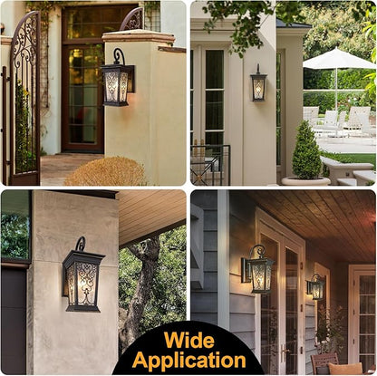ALVIME Outdoor Wall Light Fixtures, Exterior Lighting Fixtures, Waterproof Outdoor Sconce Lights, Outside Patio Lanterns for Entryway, House Front Door, Farmhouse, Garage, E26 Base&Clear Seeded Glass