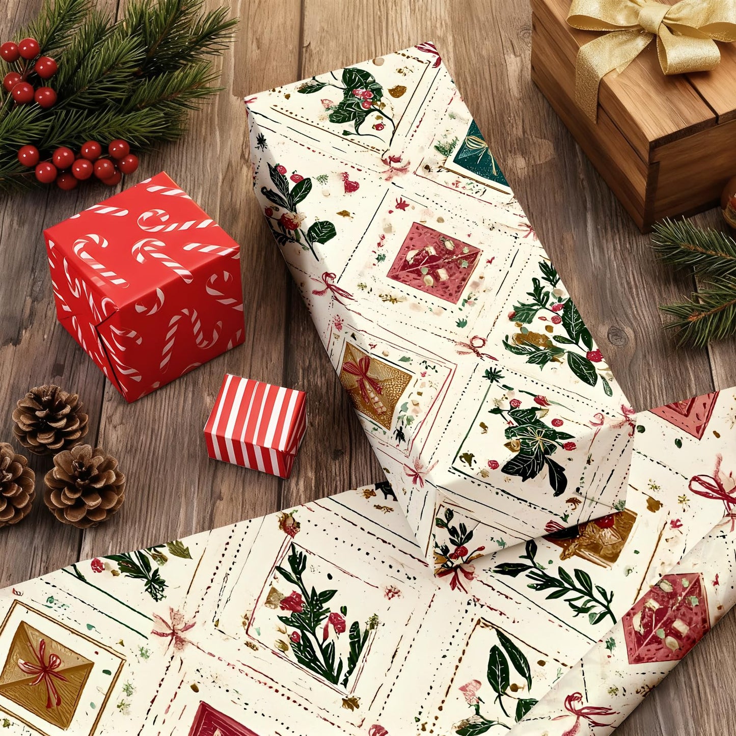 Kitico Peel and Stick Wallpaper – Self Adhesive Wall Paper for Walls, Waterproof Removable Contact Paper Roll for Everyday Home Décor & Christmas Gift Wrap Roll 17.3"x196.8"