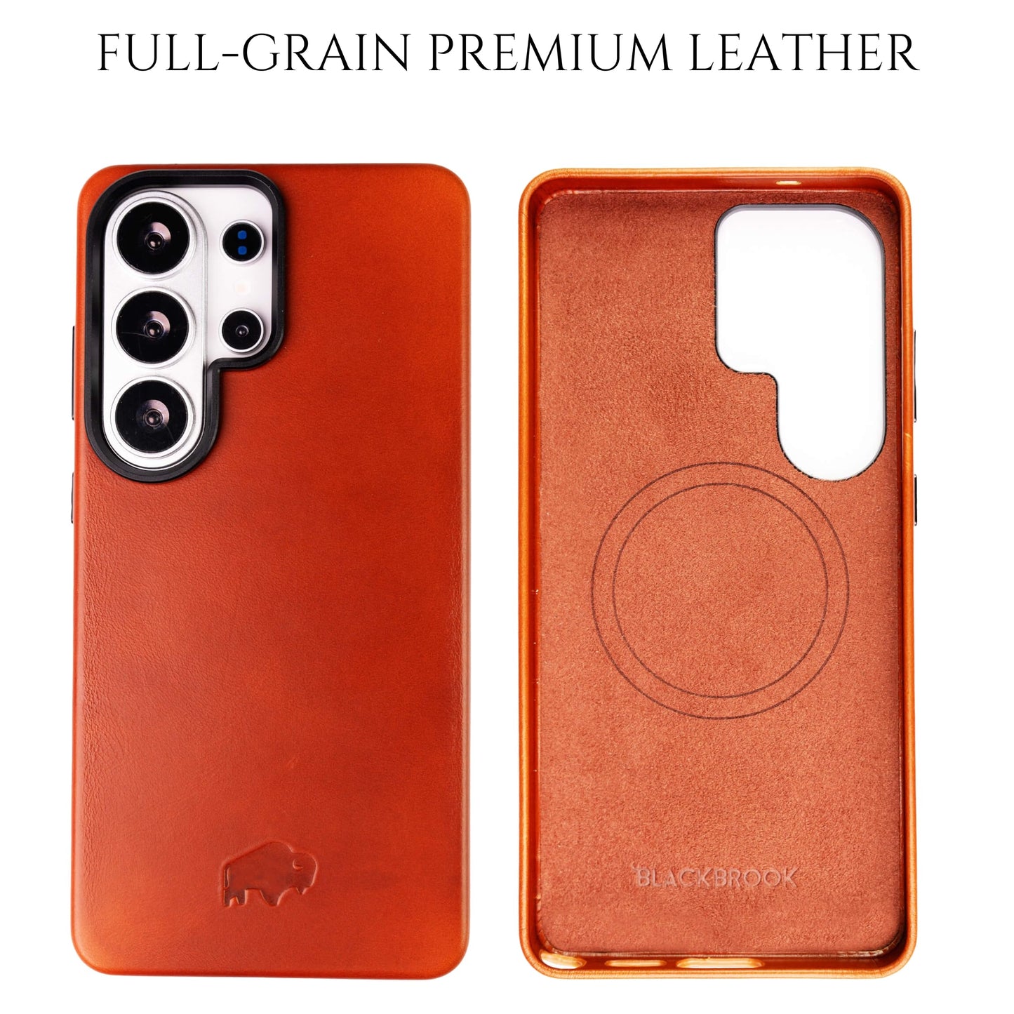 BLACKBROOK for Samsung S26 Ultra Wallet Case, Full Grain Leather, Carter Detachable 2-in-1 Set, Designed for MagSafe and Wireless Charging, RFID 4 Card Slots, Premium Gift Box