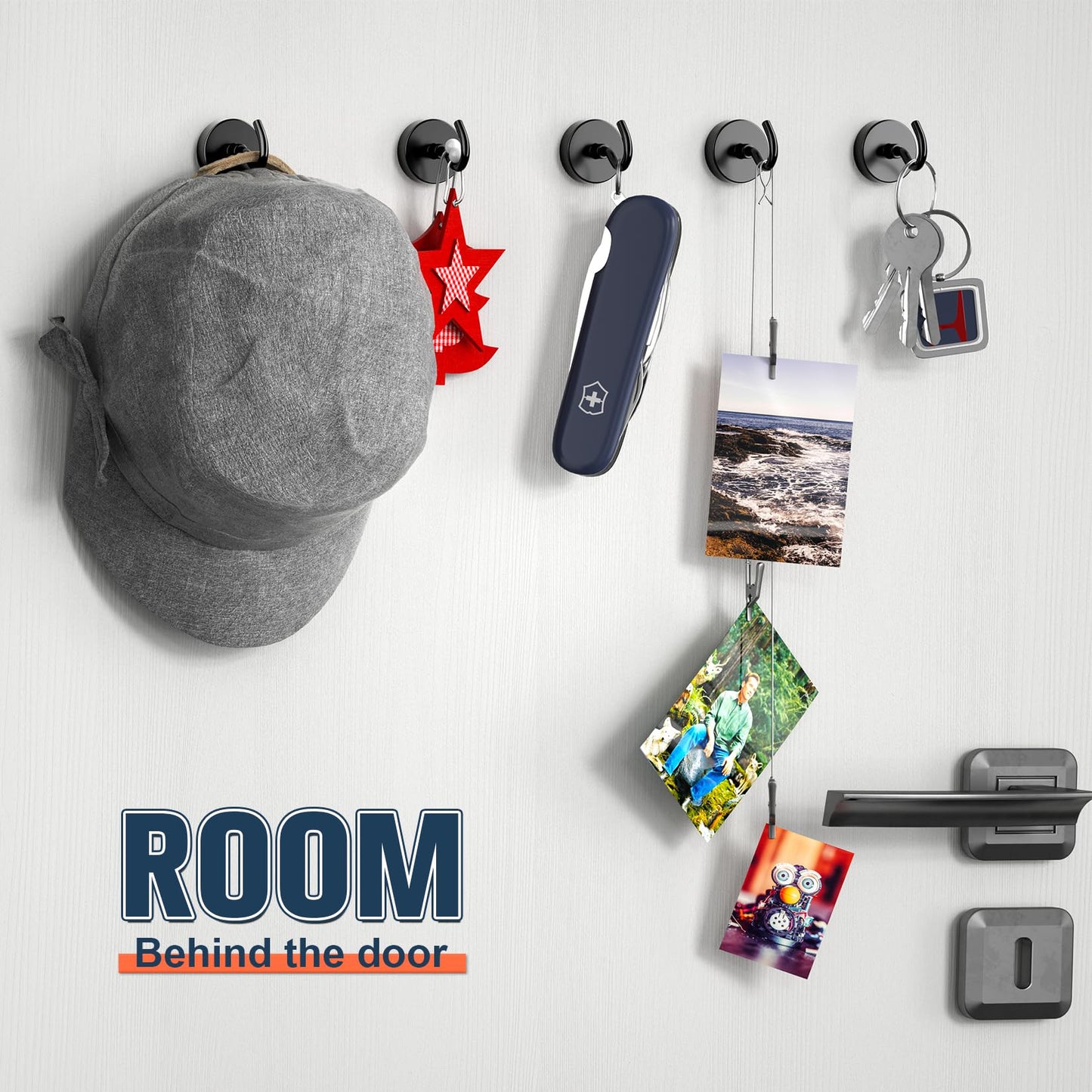 FINDMAG 20 Pack Magnetic Hooks, 50lbs Strong Magnetic Hooks Heavy Duty for Hanging, Magnets with Hooks for Cruise Cabin, Classroom, Office, Grill, Heavy Duty Magnetic Metal Hooks for Refrigerator