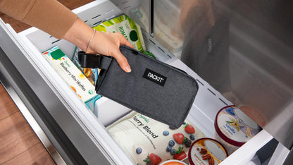 PackIt® Freezable Snack Box, Checked Out, Built with ECOFREEZE Technology, Collapsible, Reusable, Zip Closure with Buckle Handle, Designed For Work Snacks, Fresh Snacks On the Go, Adults, and All Ages