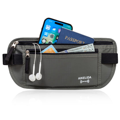 RFID Blocking Passport Holder - Money Belt & Travel Wallet, Travel Belt Bag Fanny Pack for Women Men