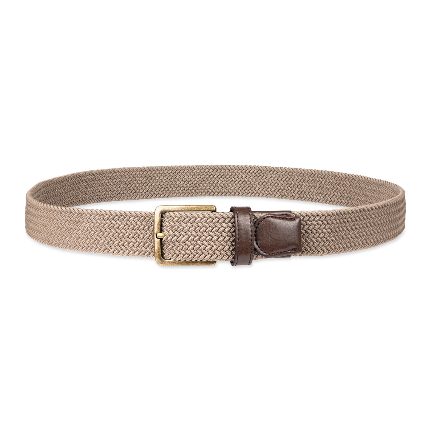 Dockers Men's Stretch Web Fabric Casual Belt, Light Brown, Large