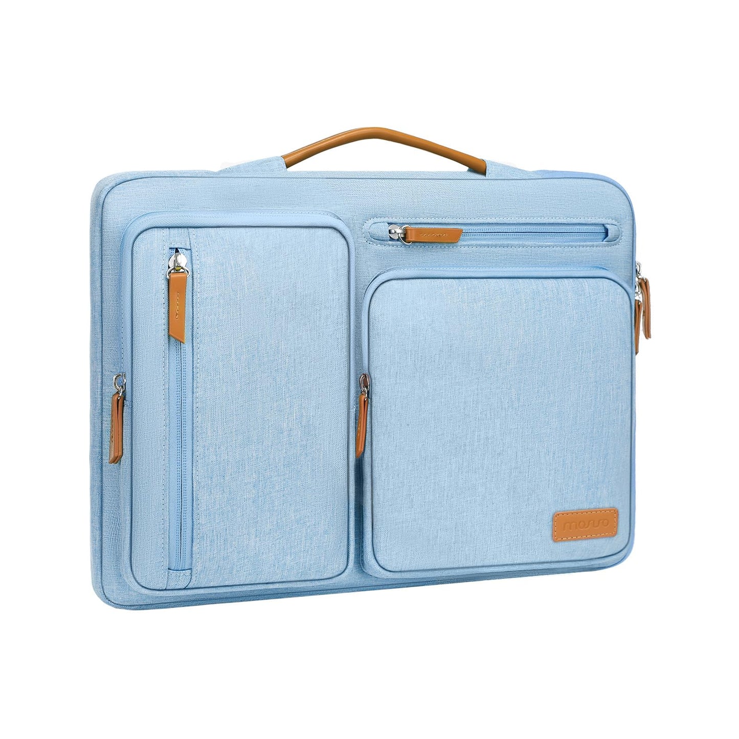 MOSISO 360 Protective Laptop Case 14 inch, 14 inch Laptop Sleeve Compatible with HP Lenovo Dell ASUS Acer, HP, Dell Latitude, Lenovo, Side Open Carrying Case with 4 Zipper Pockets&Handle, Air Blue