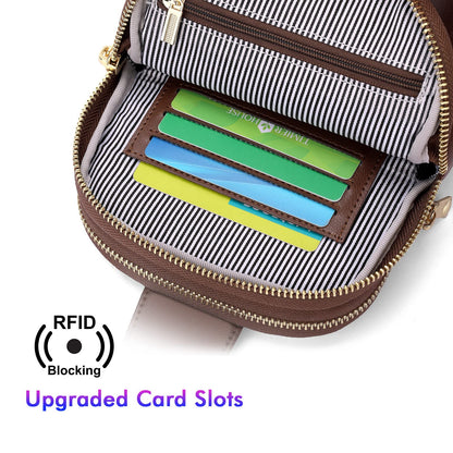 nuoku RFID Blocking Sling Bag for Women, Vegan Leather Anti Theft Crossbody Purse, Lightweight Small Chest Bag for Everyday Travel