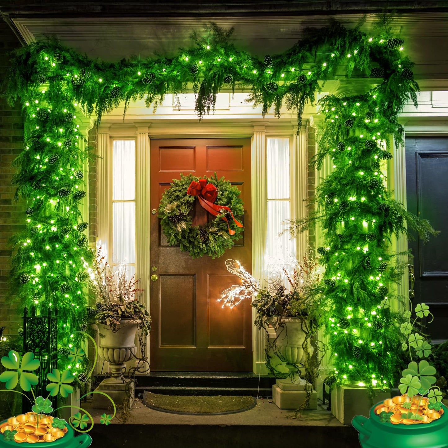 ILLUMINEW 300 Led Green Outdoor String Lights Waterproof St. Patrick's Day Decorations, 108 Ft Led Twinkle Lights for Bedroom, 8 Modes Plug in Fairy Lights for Christmas Room Decor