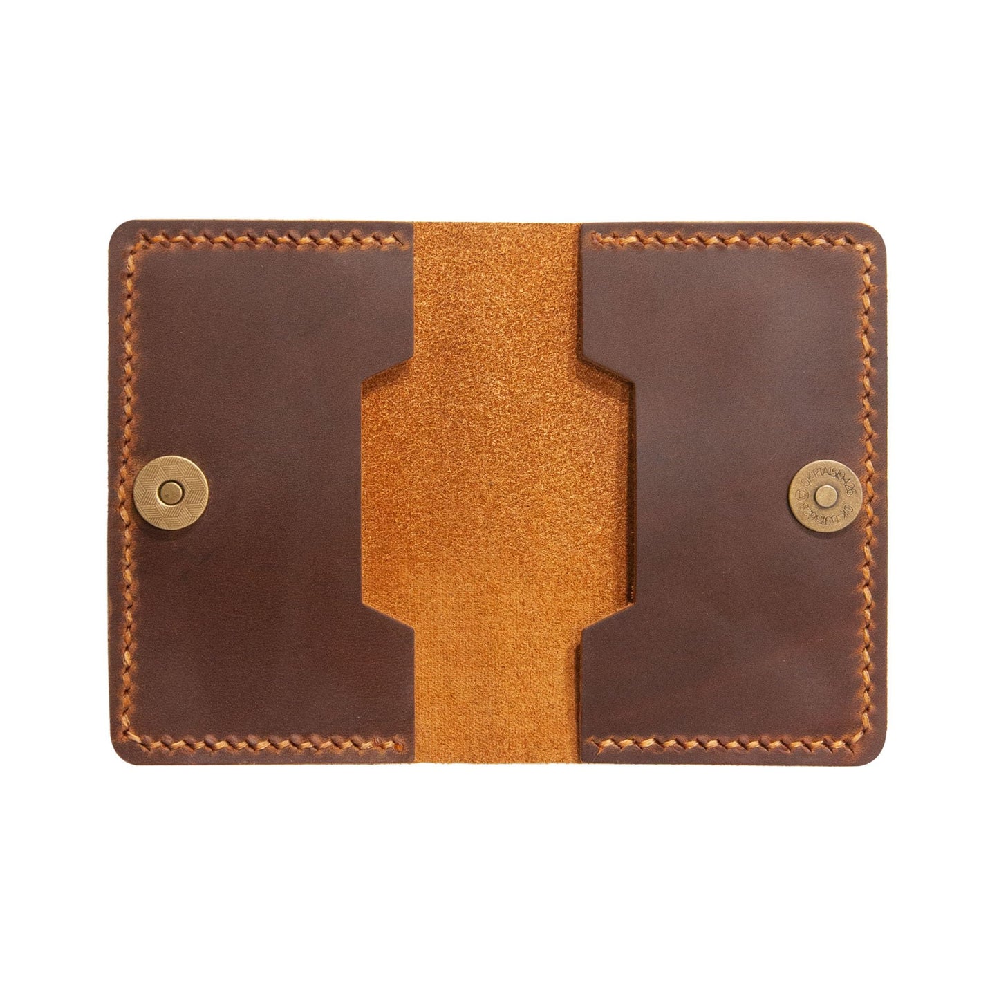Turbosnail Leather Origami Wallet, Minimalist Bi-Fold, RFID Protected, Brown