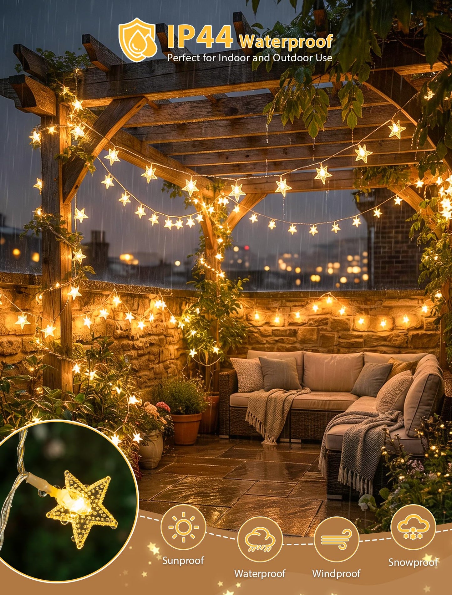 syosupviry Star String Lights Battery&USB Powered,19FT 50LED Star Fairy Lights with Remote, Hanging Star Lights for Home, Kids Tent, Bedroom,Porch, Classroom, Christmas,Party,Room Decor,Warm White