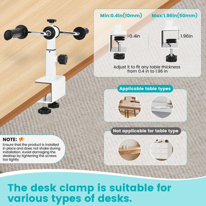 Arm Bike for Physical Therapy with Anti Slip, Desktop Clamp Design, Adjustable Resistance Exerciser for Arm and Shoulder Workout, Suitable for Tabletops 0.4-1.95 in Thick