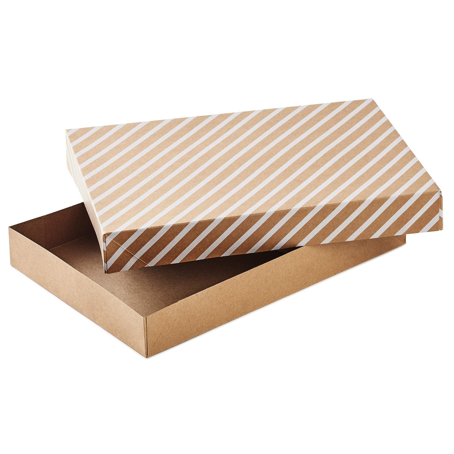 Hallmark Medium Christmas Gift Boxes with Lids (12 Shirt Boxes, 3 Designs: Navy Snowflakes, Gold Trees, Peace on Earth) for Christmas, Hanukkah, Holiday Parties