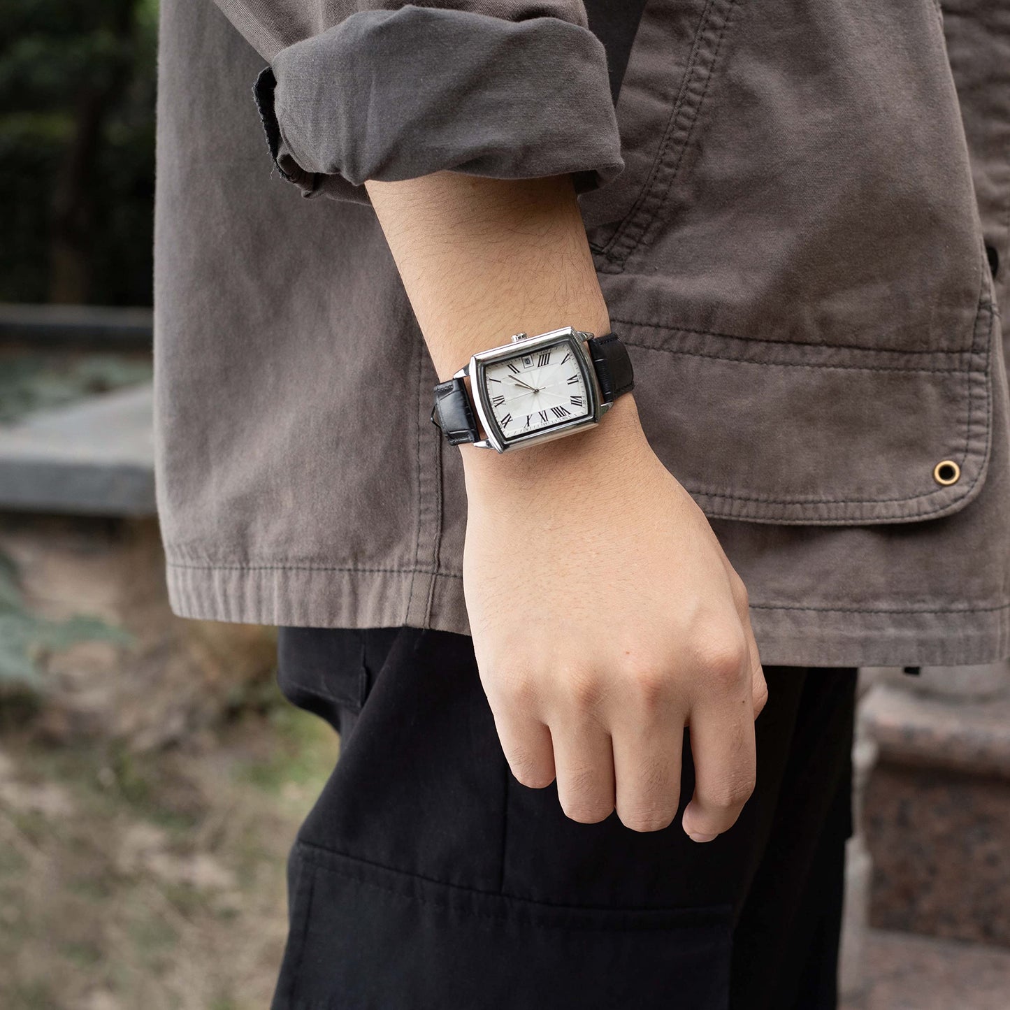 EACHE 12mm Croco Leather Watch Bands Black Classical Leather Watch Straps Waterproof Black Watch Bands With Gold Buckle