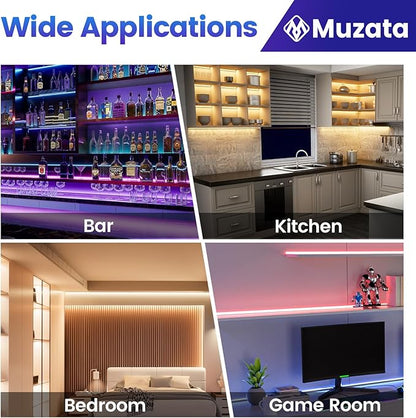 Muzata 10Pack 6.6FT/2M Plus-Size Spotless V Shape LED Channel Silver Aluminum LED Diffuser Channel with Milky White Cover V101 WW 2M