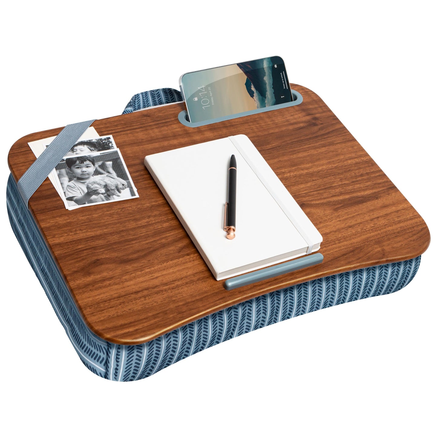 LAPGEAR Designer Lap Desk 2-Pack with Storage Basket, Phone Slot & Device Ledge – Arrow Stripes – Fits Laptops up to 15.6" – Style No. 70411