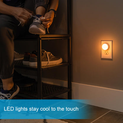 GE SleepLite LED Night Light, 2 Pack, Dusk-to-Dawn Sensor, Sleep Light, Dim Light, Warm Amber, Compact, Ideal for Bedroom, Nursery, Bathroom, Hallway, 45247, 2 Count