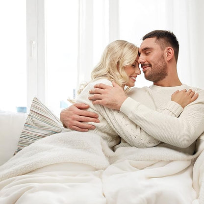 Bedsure GentleSoft Sherpa Fleece Throw Blanket Twin Size for Couch - Thick and Warm, Soft Fuzzy Plush Twin Blanket for Winter, Cream, 60x80 Inches