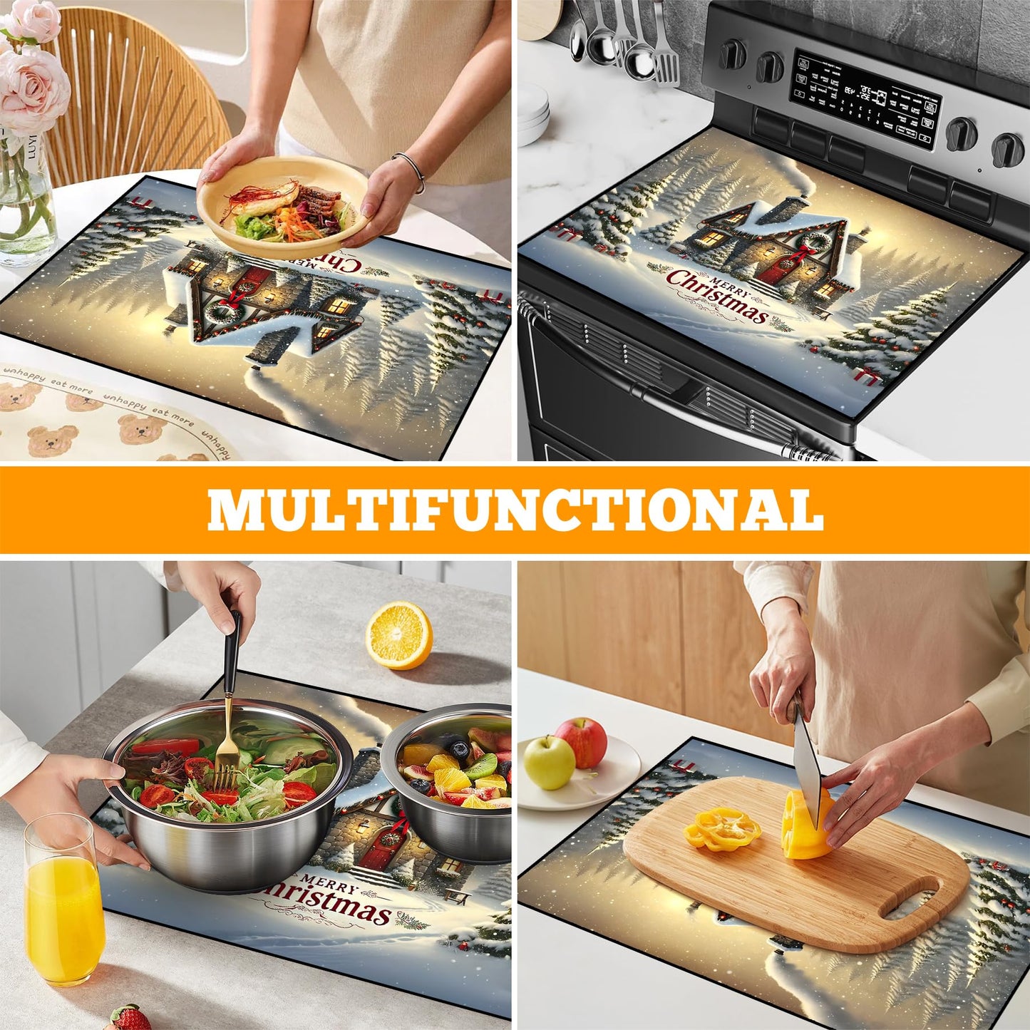 Stove Top Cover for Electric Stove: 28''×20'' Stove Cover Elevate Your Kitchen Reliable Heat Protection,Non-Slip Kitchen Decor (MAI-H2411225)