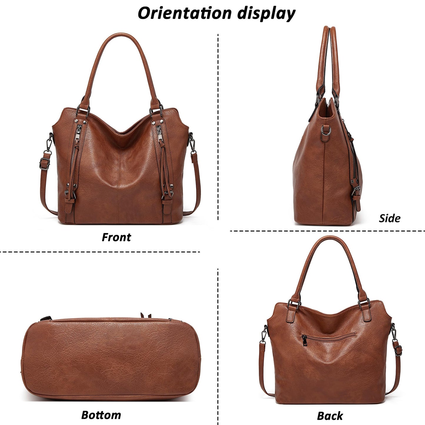 TANTOMI Tote Handbags for Women, Purse Crossbody Large Leather Purse Shoulder Handbags with Wallet Adjustable Straps