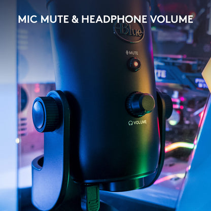 Logitech Creators Blue Yeti USB Microphone for Gaming, Streaming, Podcast, YouTube, Discord, PC, Studio Sound, Plug & Play-Blackout