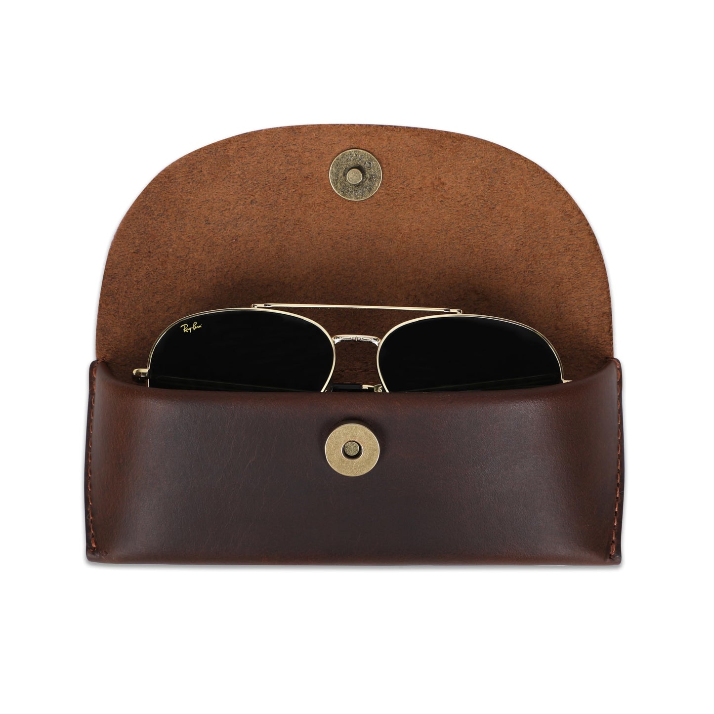TheAntiq Brown Leather Sunglasses Case - Vintage Eyeglass Holder with Belt Loop, Handcrafted Eyeglasses Case, Slim & Flexible Sunglasses Holder - Leather Sunglass Eyeglass Cases for Men & Women