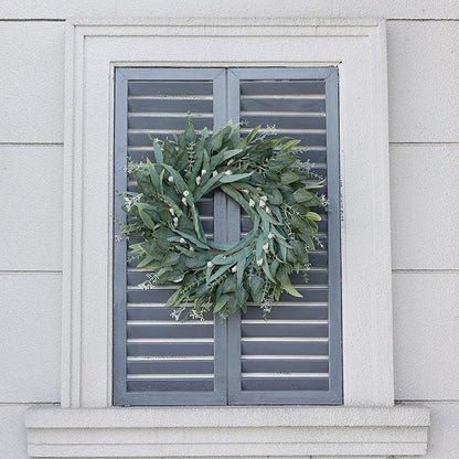26" Eucalyptus Wreath for Front Door - Large Artificial Greenery Outdoor Wreath for Porch, Window,Farmhouse,Home,Holiday,Hanging Decor- Spring, Summer, Fall, All Seasons (Green)