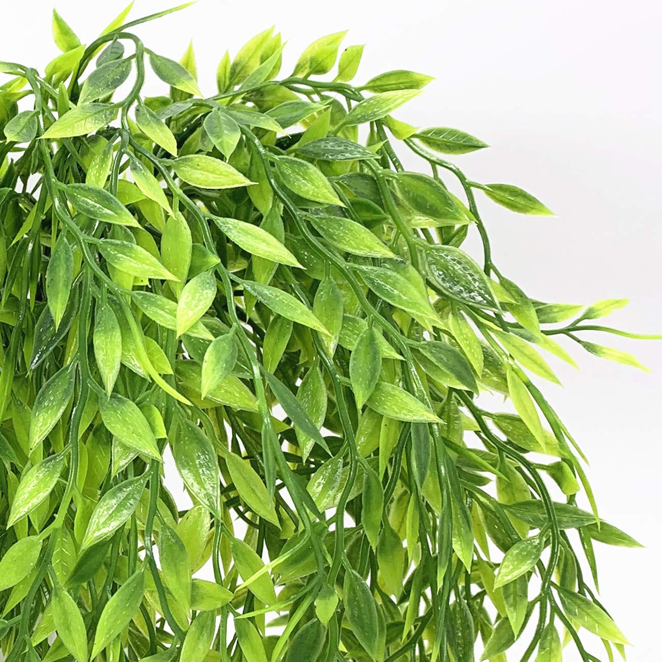 PASYOU Artificial Willow, Plastic Plants Greenery Leaves Fake Hanging Vine Faux Ivy for Home Indoor Outdoor Garden Door Wall DIY Basket Planter Filler Wedding Party Decoration UV Resistant - 4 Pack