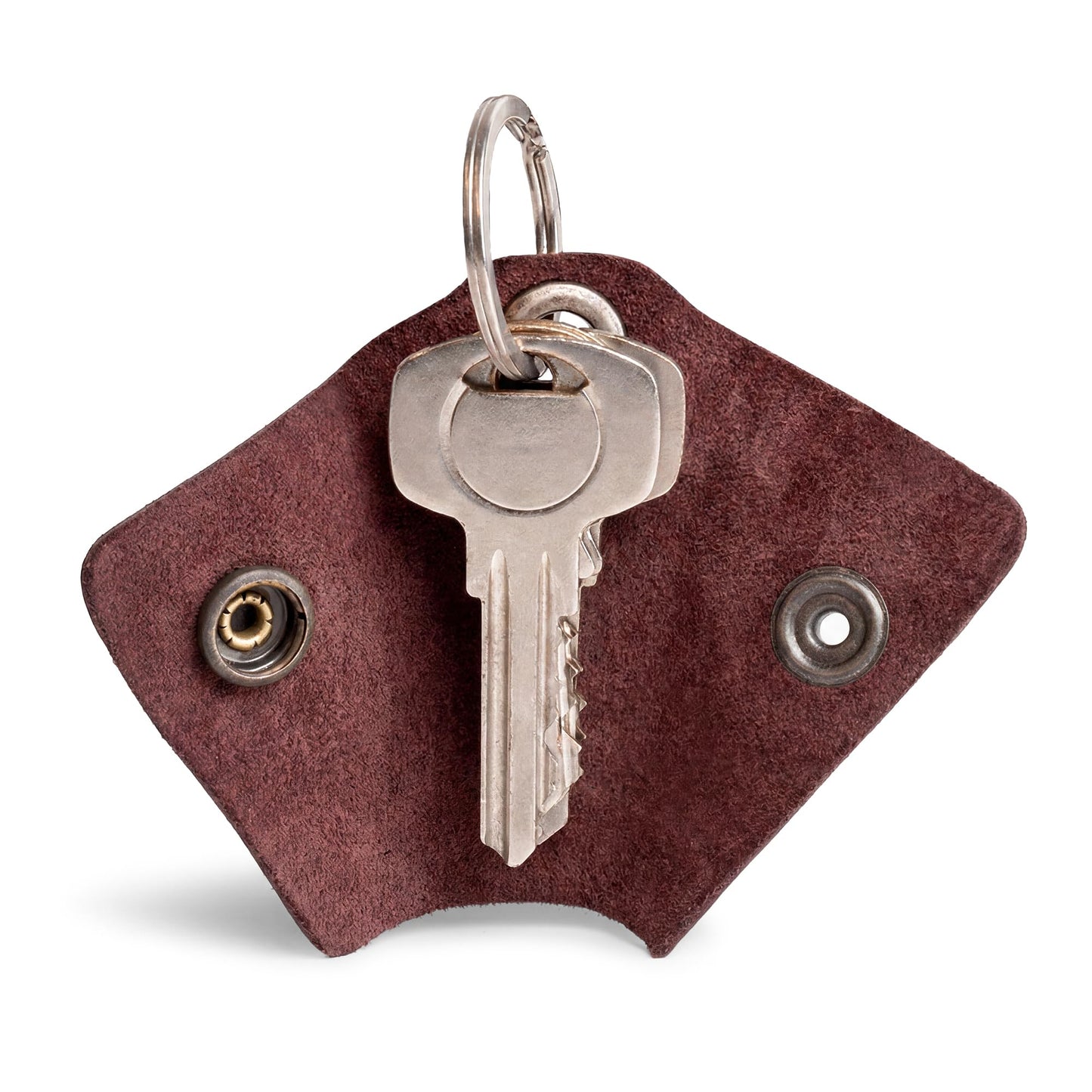 Hide & Drink Full Grain Leather Wrap Keychain, Organizer Snap Closure, Key Ring Cover, Silencer Sleeve Key Holder for Men (Sangria)