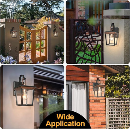 ALVIME Outdoor Wall Lights Fixture, Waterproof&All-Weather Wall Sconce, Exterior Garden Lanterns, Porch Outside Lamps for Entryway, House Backyard, Patio, Garage, Aged Copper&Clear Seedy Drizzle Glass