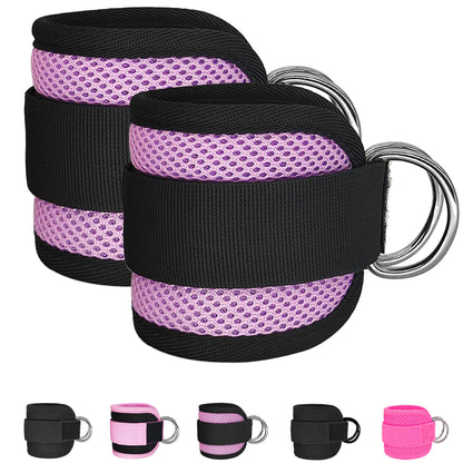 Anemeeoke Ankle Straps for Cable Machine 1Pair, Kickbacks Glute Workouts, Lower Body Exercises, Adjustable Leg Straps with Neoprene Padding Men Women(Purple)