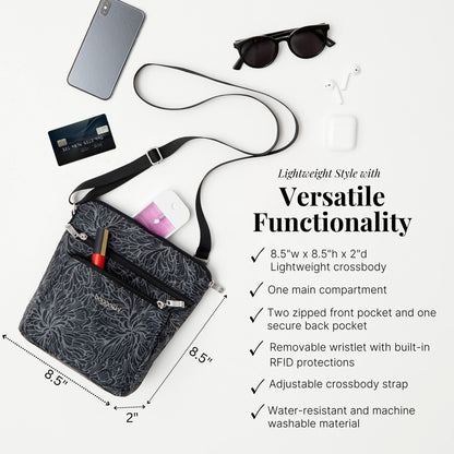 Baggallini Pocket Crossbody Bags for Women 8x8 Small Lightweight Durable Water-resistant Travel Purse W/Rfid