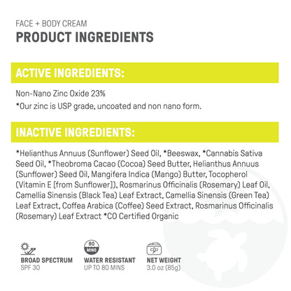 Raw Elements Face and Body Mineral Sunscreen SPF 30 Tin, Organic Sunblock Daily Protection, Non Toxic Reef Safe, Water Resistant, Cruelty Free, Plastic Free, 3 oz (Pack of 1)