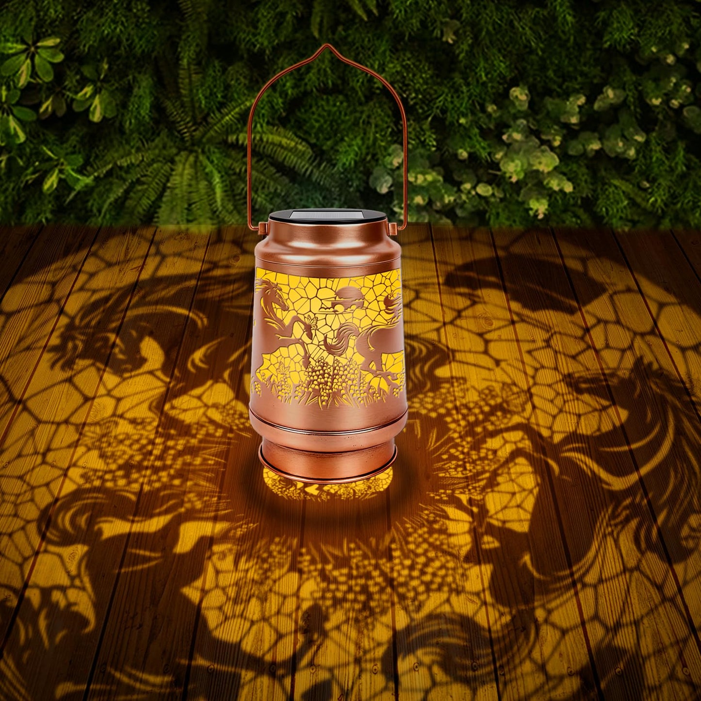 Horse Solar Lanterns Outdoor Waterproof - Wxiben Horse Lovers Gifts for Women Men, Birthday Christmas Mother's Day Housewarming Gifts, Hanging Led Solar Lights for Garden Yard Patio Tabletop Decor
