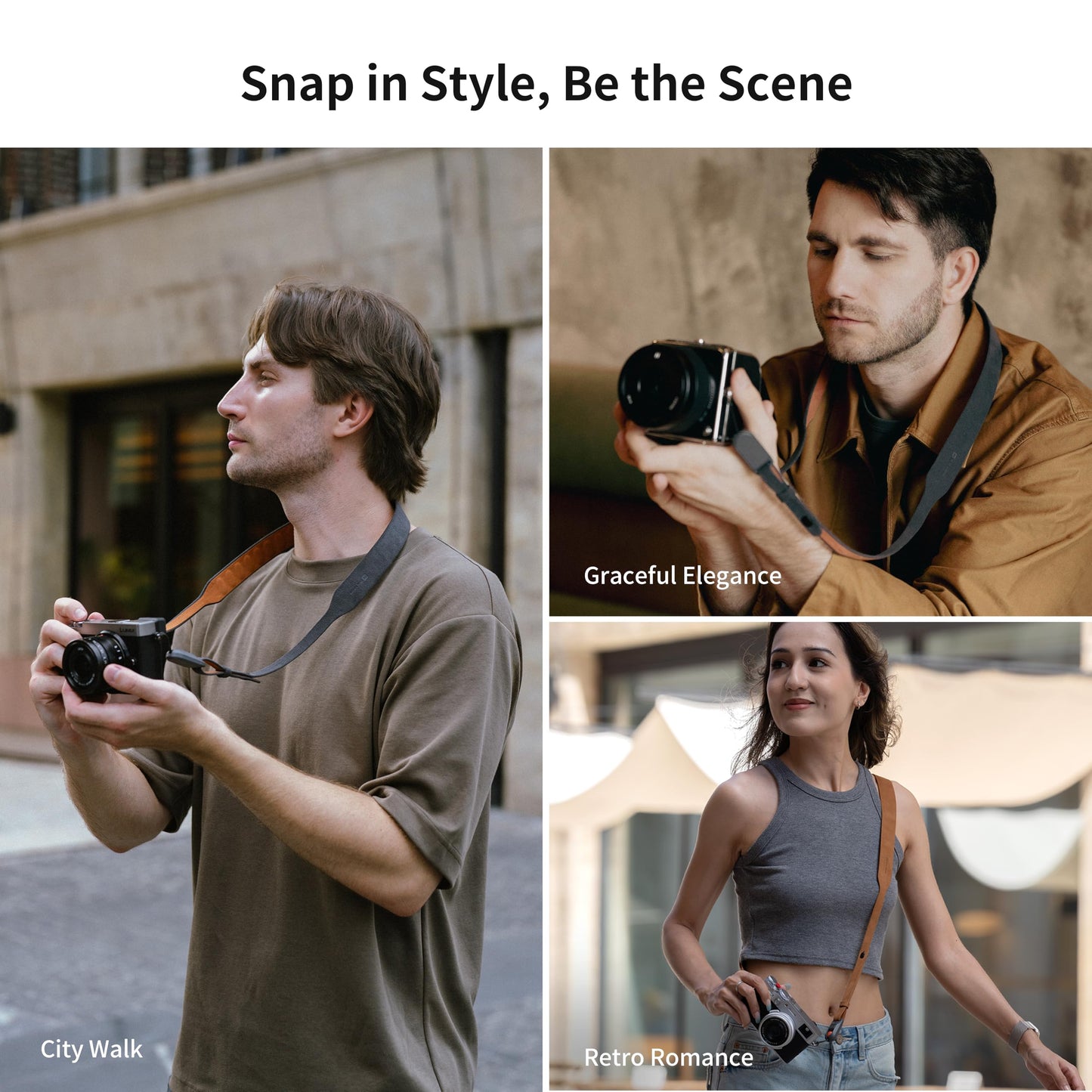 PGYTECH Retro Style Camera Shoulder Strap Air, Vintage Camera Strap Quick Release, 47.24''~55.12'' Adjustable Camera Neck Strap for Nikon/Canon/Sony/Fuji Cameras(Earth Brown)