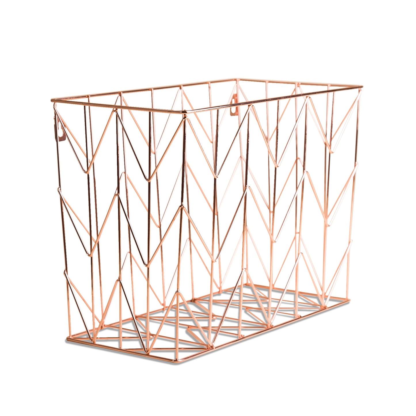U Brands Hanging File Desk Organizer, Rose Gold Wire Metal - 854U02-06