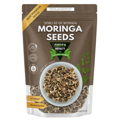 Green Royalty Moringa Seeds (350 + Count) – 100% Natural Non-GMO Herbal Seeds – Nutrient-Rich Superfood for Daily Balance – Sugar Free, Caffeine Free, Gluten Free – 2-Month Supply