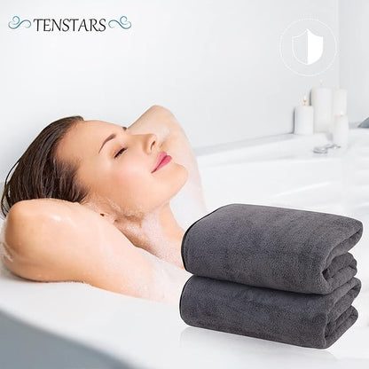 TENSTARS Silk Hemming Bath Towels