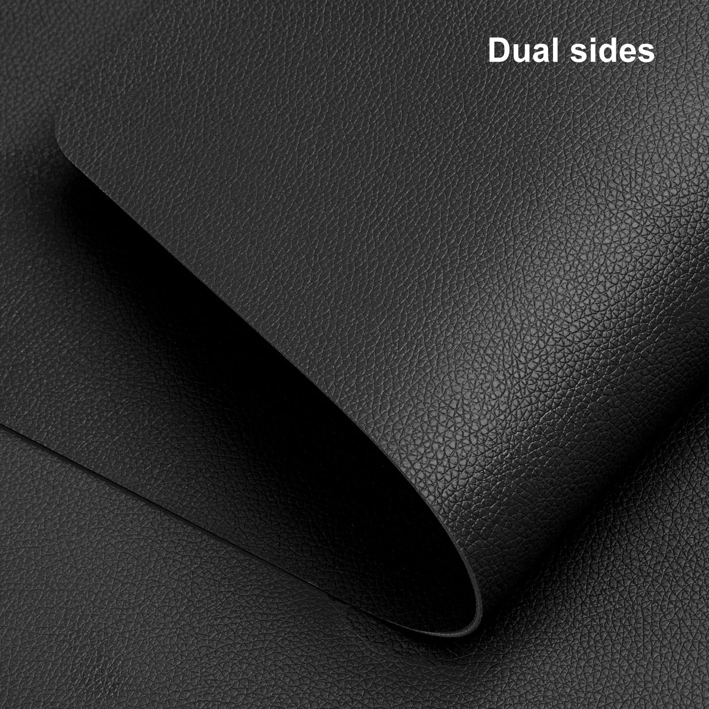 Myir JUN Table Runner Double Sided Vinyl Runner Table 55 Inch Long Runner for Table Washable Waterproof Non-Slip for Home Decorations Black,12 x 55 inch