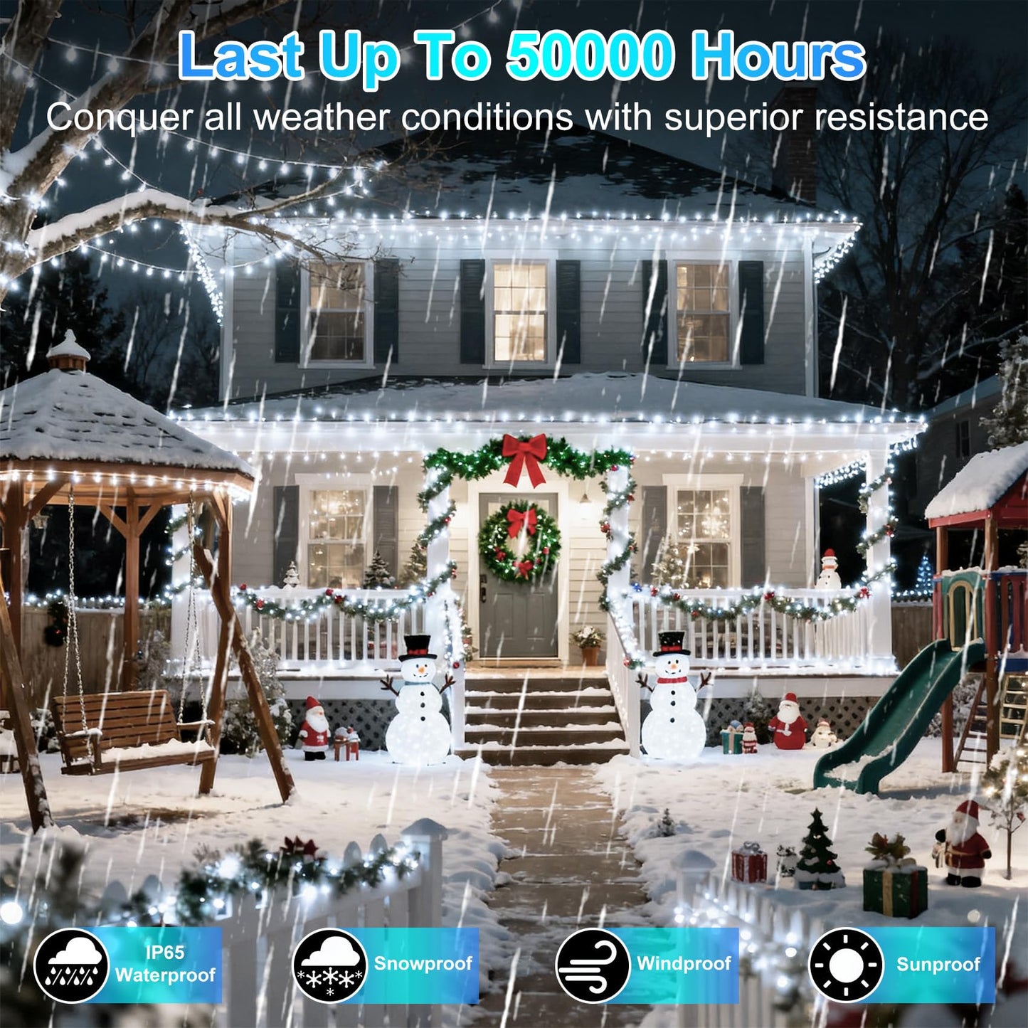 750 LED 240FT Christmas String Lights Outdoor, 12 Pro Modes and Timer Memory & Brightness, Plug in Outdoor Waterproof Clear Wire Twinkle Light for for Xmas Yard Tree Wedding Party Decor (Cool White)