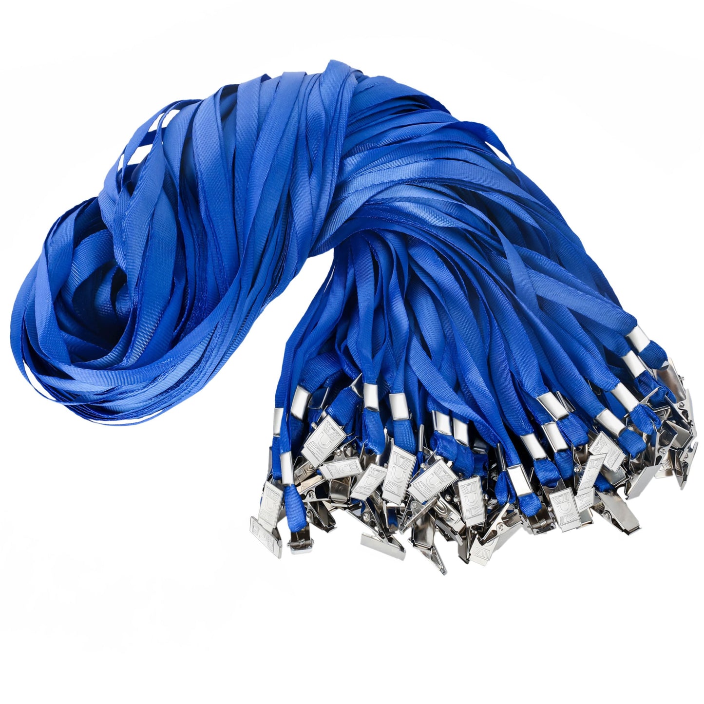 LOCONHA 100Pcs Black Lanyards with Clip lanyards for id Badges (Blue)