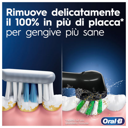 Oral-B PRO 3 3500 Electric Toothbrush/Electric Toothbrush, 2 Replacement Brushes, with 3 Cleaning Modes and Visual 360° Pressure Control for Dental Care, Travel Case, Gift Man/Women, Black